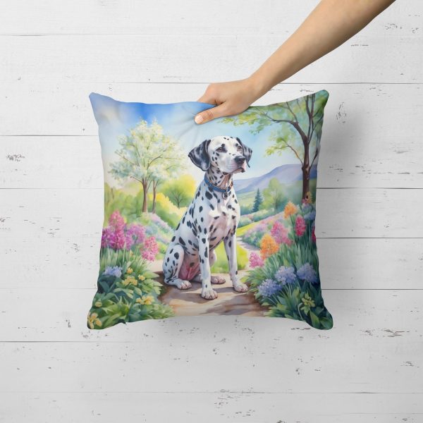 Dalmatian Spring Path Throw Pillow Online now - Image 2