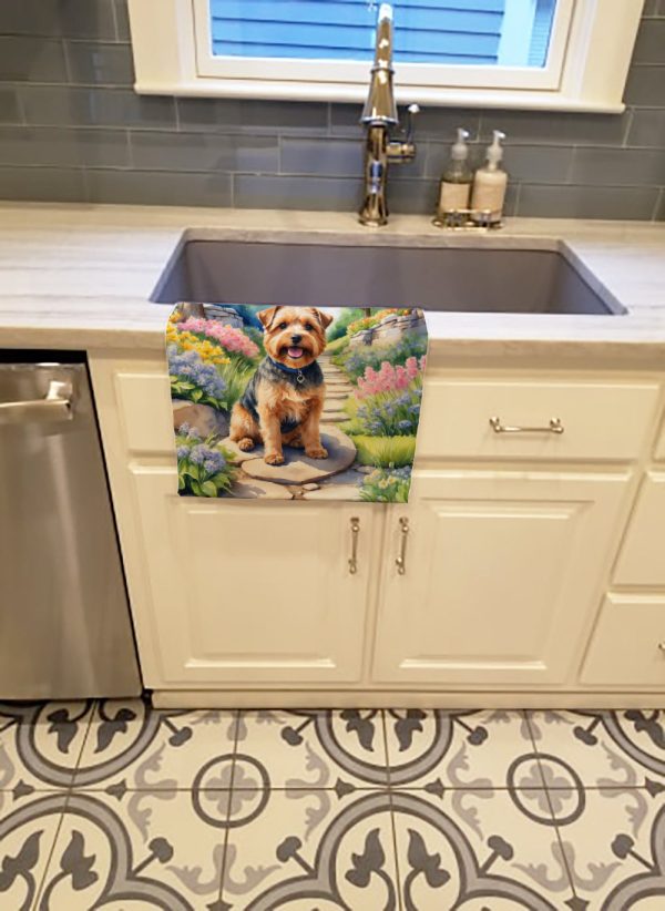 Norfolk Terrier Spring Path Kitchen Towel Online now - Image 2