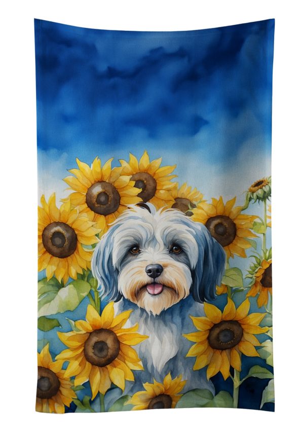 Tibetan Terrier in Sunflowers Kitchen Towel Online Hot Sale