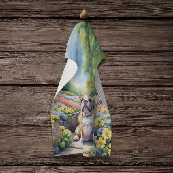 English Bulldog Spring Path Kitchen Towel For Cheap - Image 4