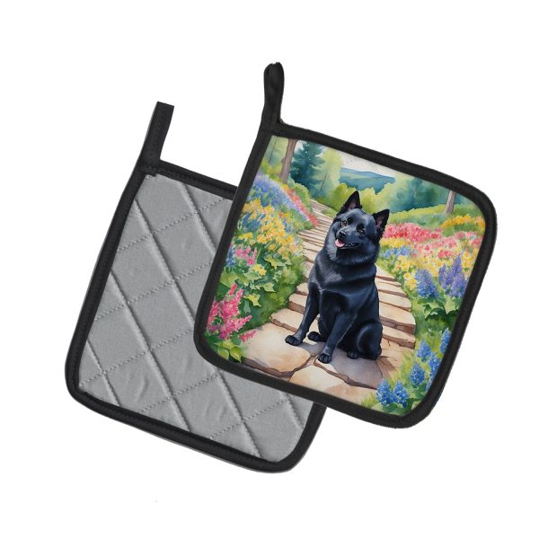 Schipperke Spring Path Pair of Pot Holders Online - Image 2