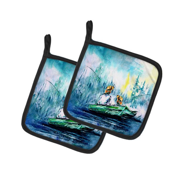 Fishing On The Bayou Pair of Pot Holders Sale