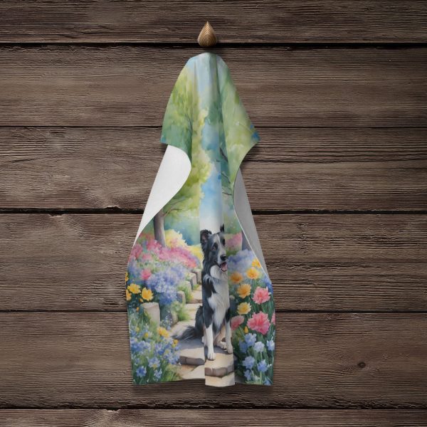 Border Collie Spring Path Kitchen Towel Cheap - Image 4