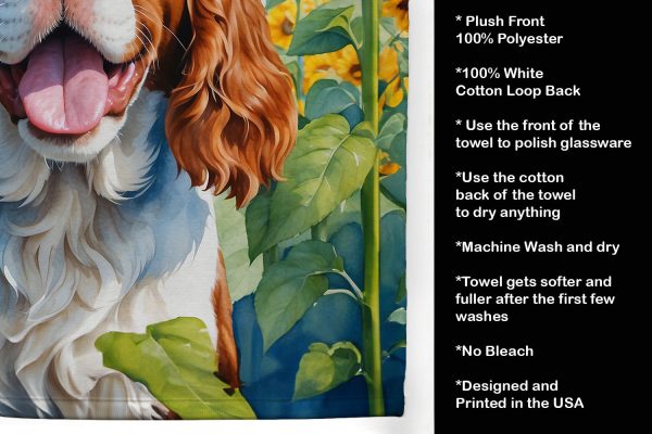 Welsh Springer Spaniel in Sunflowers Kitchen Towel Hot on Sale - Image 5