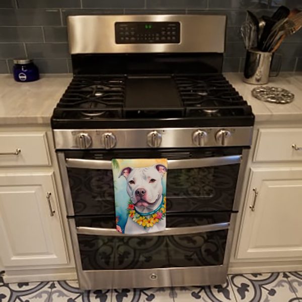 Pit Bull Terrier Luau Kitchen Towel For Cheap - Image 3