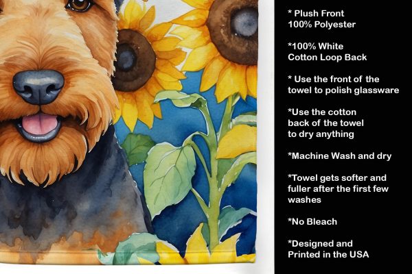 Airedale Terrier in Sunflowers Kitchen Towel Online - Image 5