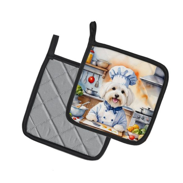 Coton de Tulear The Chef Pair of Pot Holders Supply - Image 2