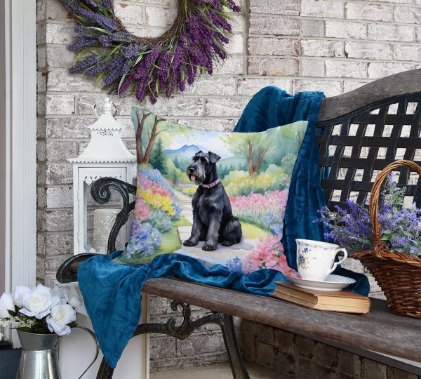 Giant Schnauzer Spring Path Throw Pillow Hot on Sale - Image 4