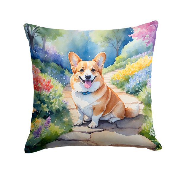 Corgi Spring Path Throw Pillow Supply