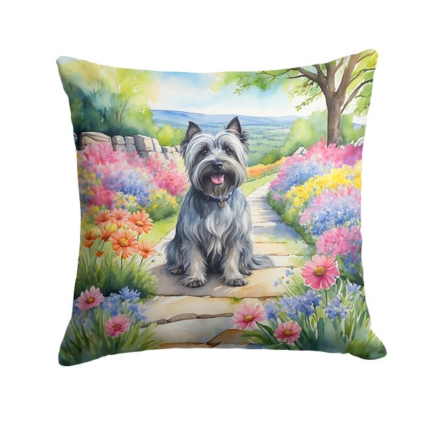 Skye Terrier Spring Path Throw Pillow Cheap
