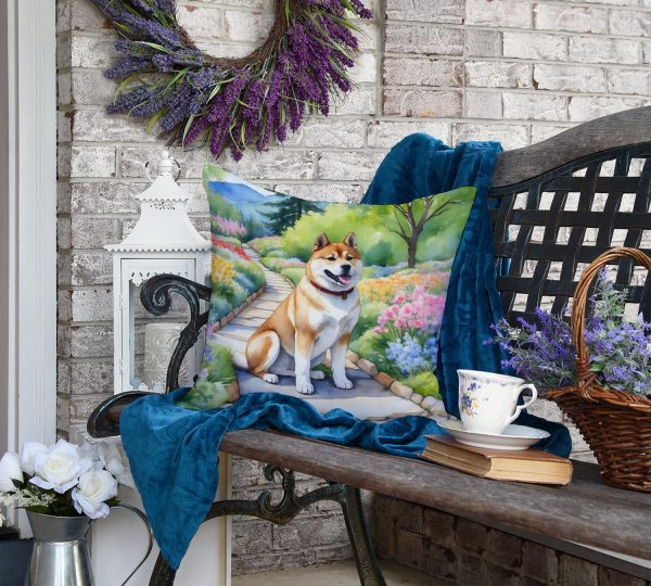 Akita Spring Garden Throw Pillow Sale - Image 4
