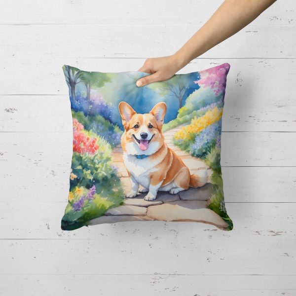 Corgi Spring Path Throw Pillow Supply - Image 2