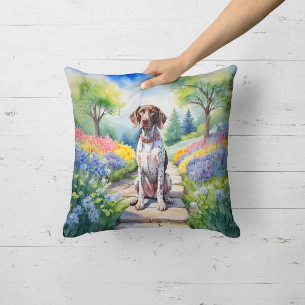 German Shorthaired Pointer Spring Path Throw Pillow Cheap - Image 2