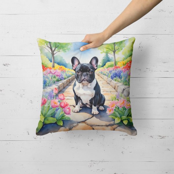 French Bulldog Spring Path Throw Pillow Discount - Image 2