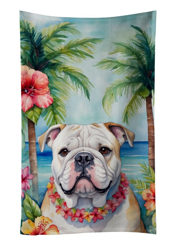 English Bulldog Luau Kitchen Towel Online Hot Sale