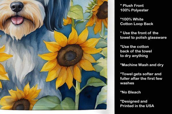 Tibetan Terrier in Sunflowers Kitchen Towel Online Hot Sale - Image 5