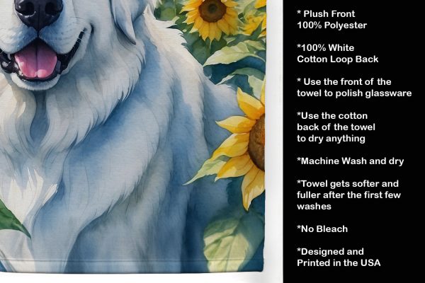Great Pyrenees in Sunflowers Kitchen Towel Sale - Image 5