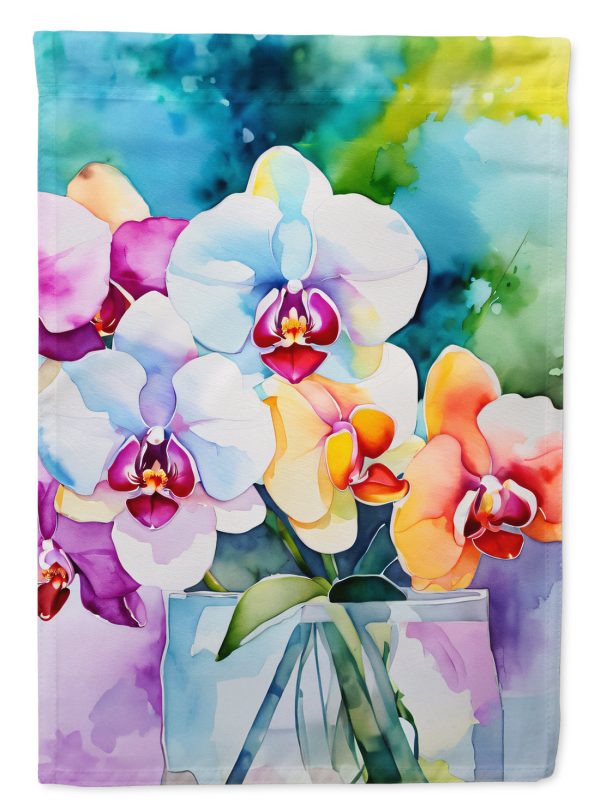 Orchids in Watercolor Garden Flag – Outdoor Decorative Garden Flag Hot on Sale