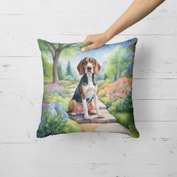 American English Coonhound Spring Garden Throw Pillow Online - Image 2