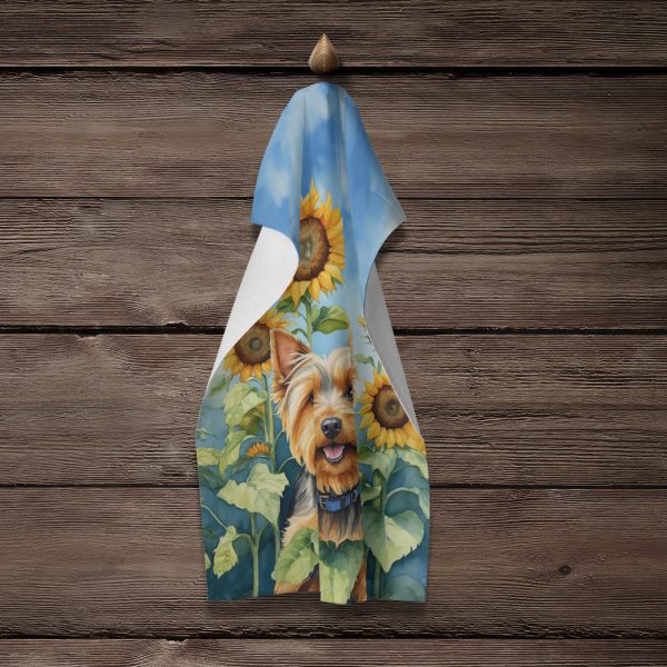 Silky Terrier in Sunflowers Kitchen Towel Supply - Image 4
