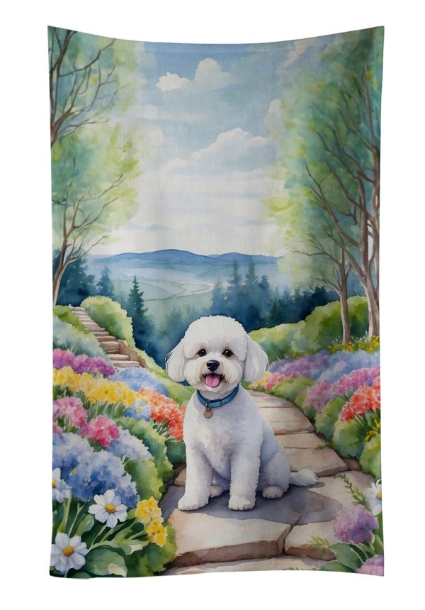 Bichon Frise Spring Path Kitchen Towel Sale