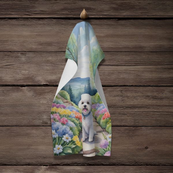 Bichon Frise Spring Path Kitchen Towel Sale - Image 4