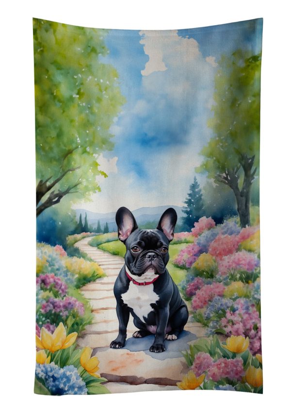 French Bulldog Spring Path Kitchen Towel Discount