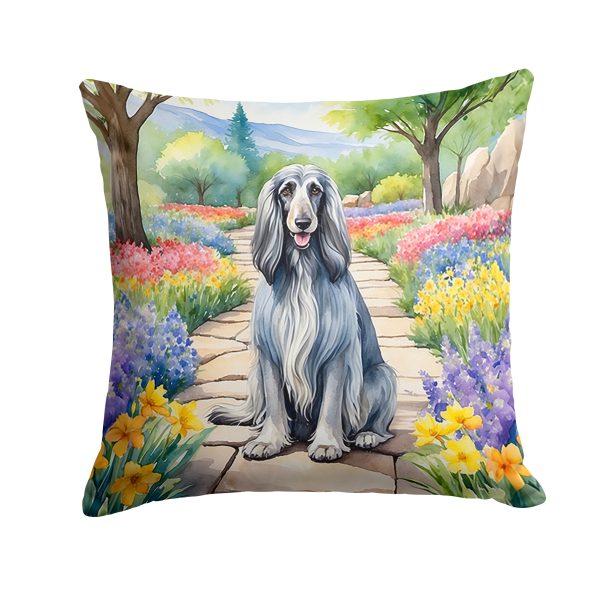 Afghan Hound Spring Garden Throw Pillow Online Hot Sale