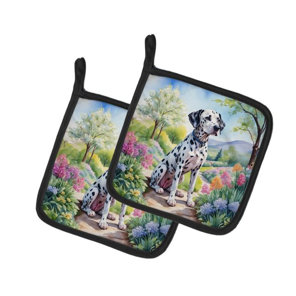 Dalmatian Spring Path Pair of Pot Holders Supply