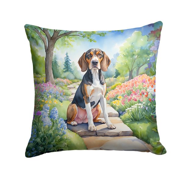 American English Coonhound Spring Garden Throw Pillow Online