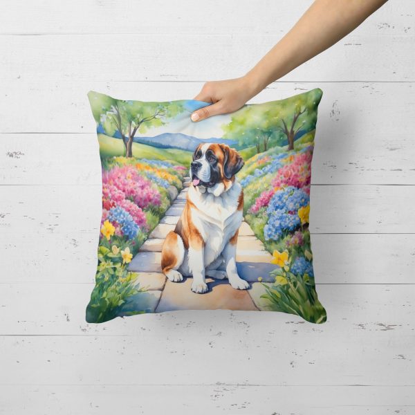 Saint Bernard Spring Path Throw Pillow Online Sale - Image 2