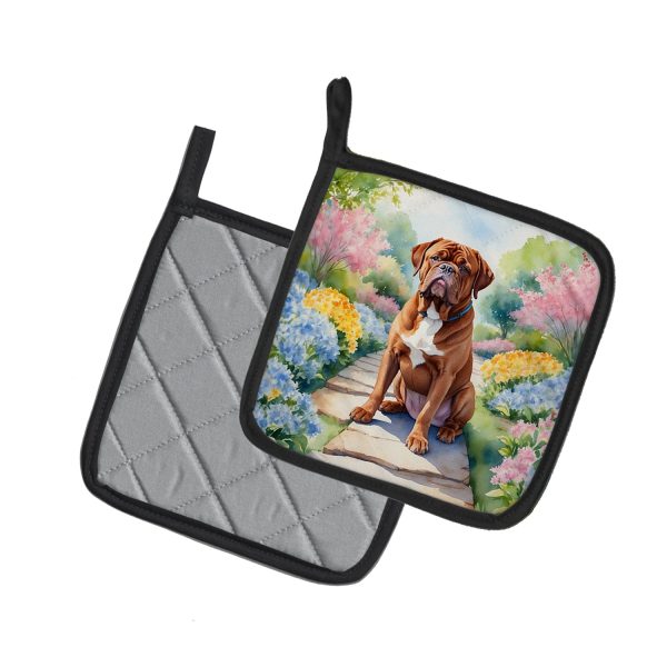 Dogue de Bordeaux Spring Path Pair of Pot Holders Sale - Image 2