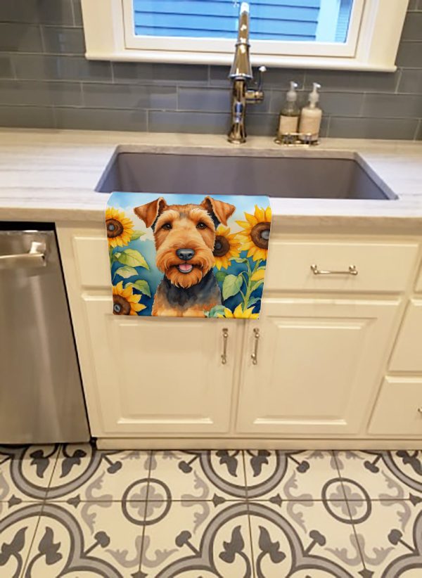 Airedale Terrier in Sunflowers Kitchen Towel Online - Image 2