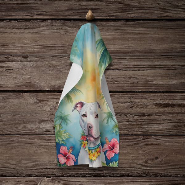 Pit Bull Terrier Luau Kitchen Towel For Cheap - Image 4