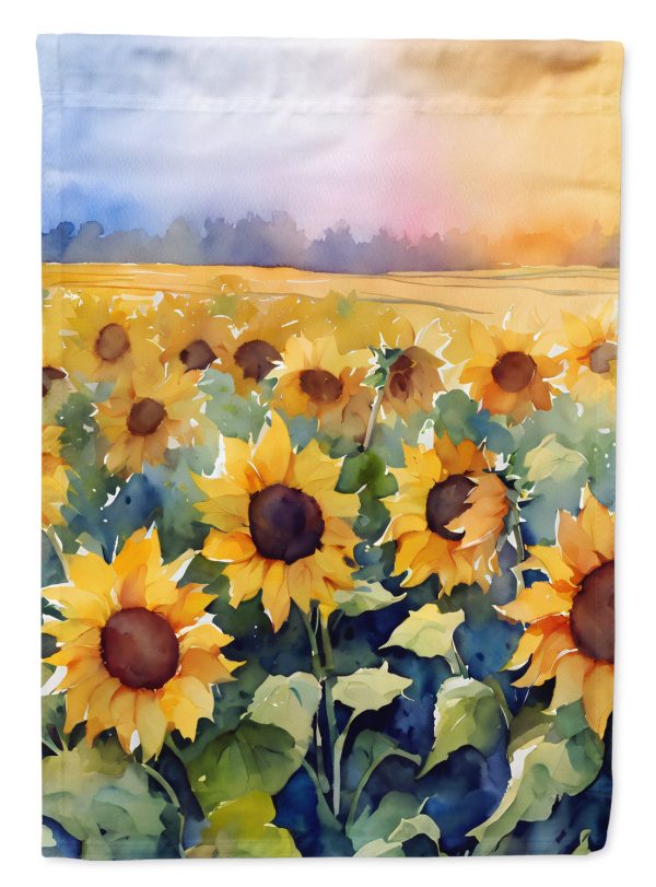 Sunflowers in Watercolor House Flag For Cheap