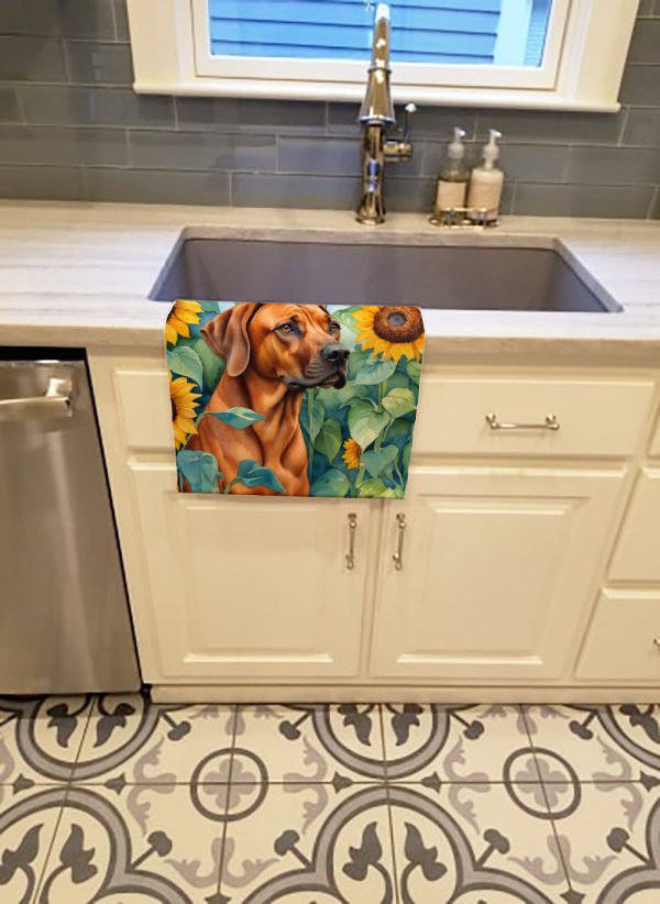 Rhodesian Ridgeback in Sunflowers Kitchen Towel Online Sale - Image 2