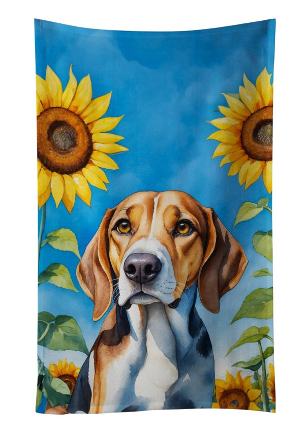 American Foxhound in Sunflowers Kitchen Towel Fashion
