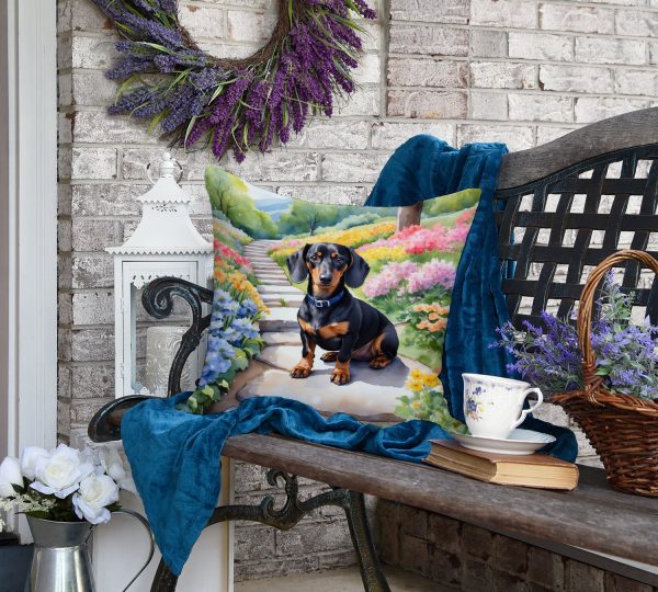 Dachshund Spring Path Throw Pillow For Cheap - Image 4