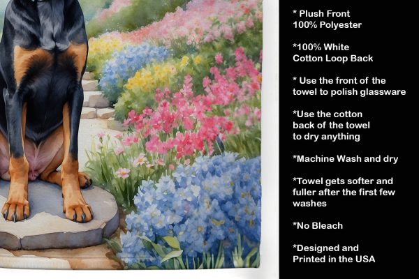 Black and Tan Coonhound Spring Path Kitchen Towel For Discount - Image 5