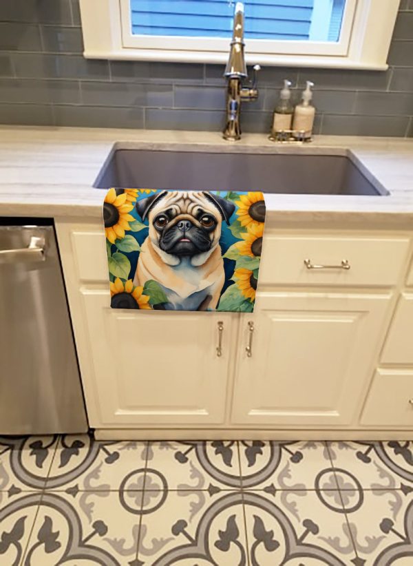 Pug in Sunflowers Kitchen Towel Supply - Image 2