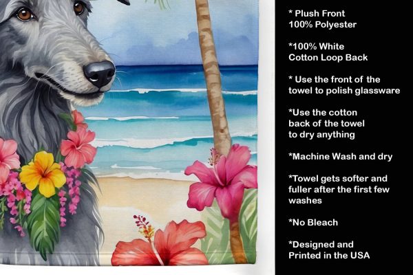 Scottish Deerhound Luau Kitchen Towel Online now - Image 5