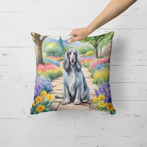 Afghan Hound Spring Garden Throw Pillow Online Hot Sale - Image 2