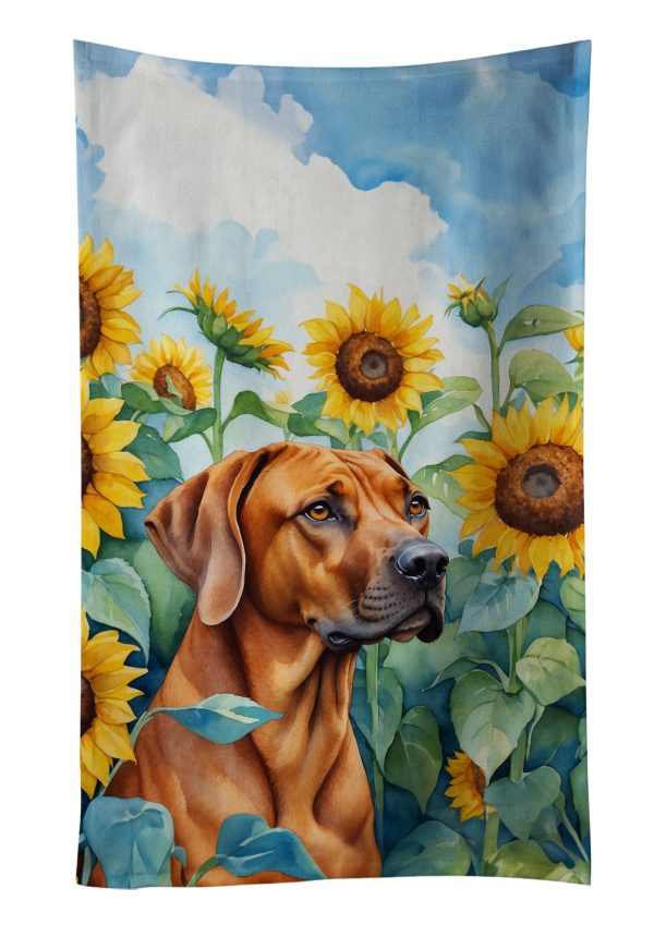 Rhodesian Ridgeback in Sunflowers Kitchen Towel Online Sale