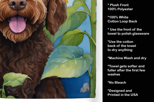 Labradoodle in Sunflowers Kitchen Towel Cheap - Image 5
