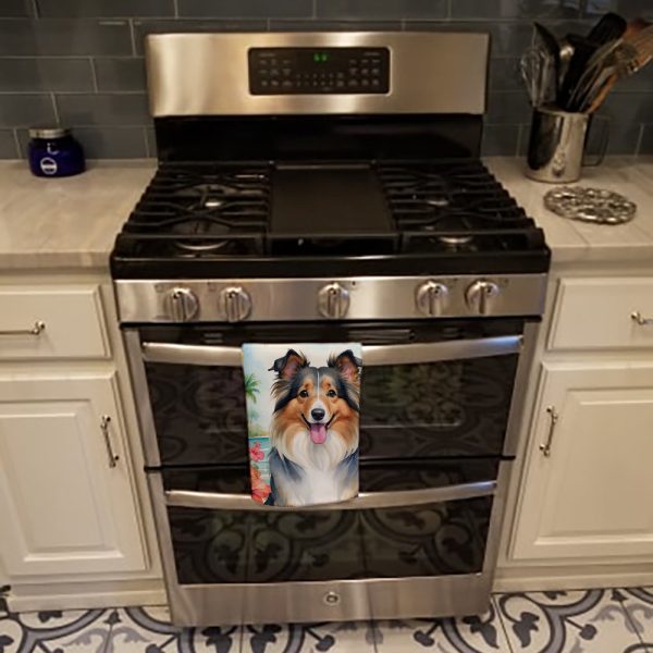Sheltie Luau Kitchen Towel Hot on Sale - Image 3