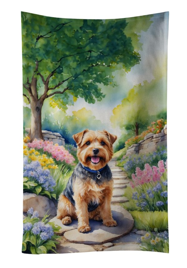 Norfolk Terrier Spring Path Kitchen Towel Online now