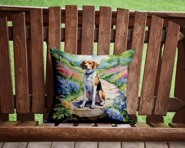 English Foxhound Spring Path Throw Pillow Cheap - Image 2