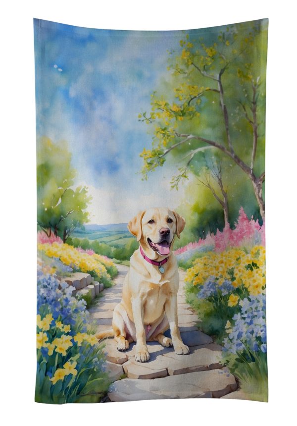 Labrador Retriever Spring Path Kitchen Towel Online now