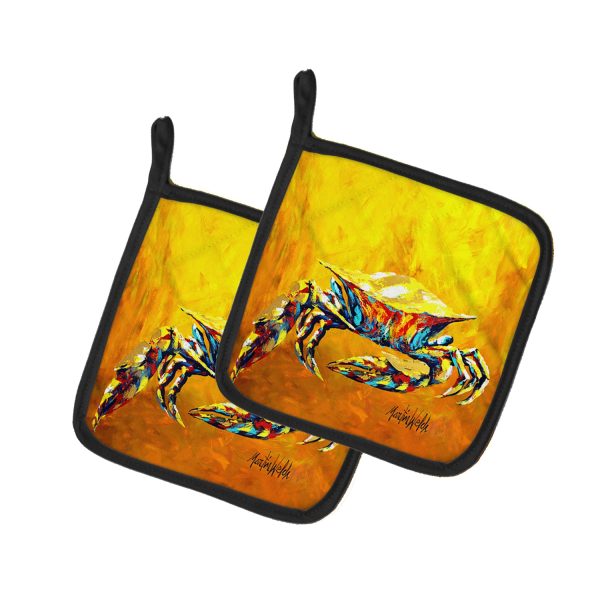 Crab Called the Bigger Jigger Pair of Pot Holders Online Hot Sale