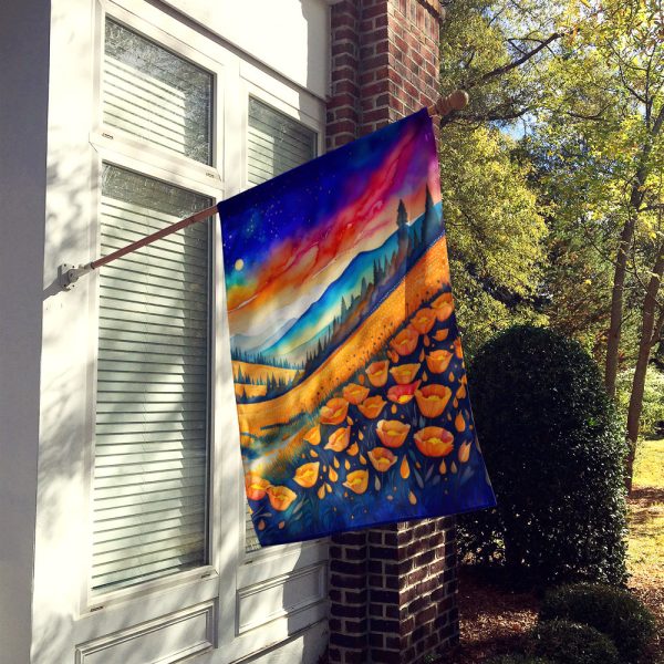 California Poppies in Color House Flag Sale - Image 2